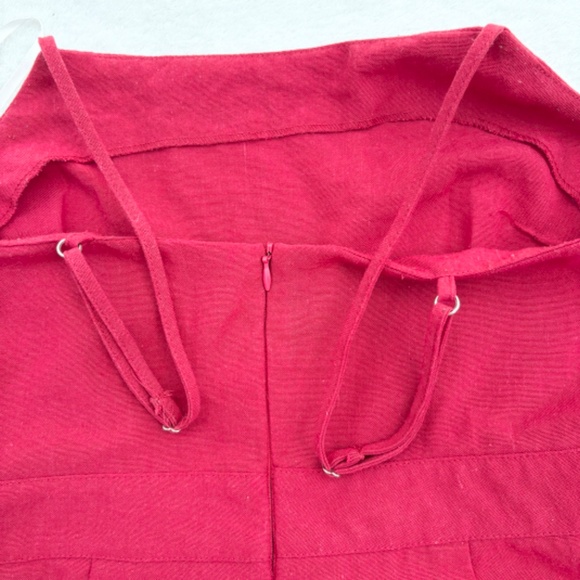 WHITE CLOSET Cotton blend Red Jumpsuit Sz Medium - Picture 7 of 12